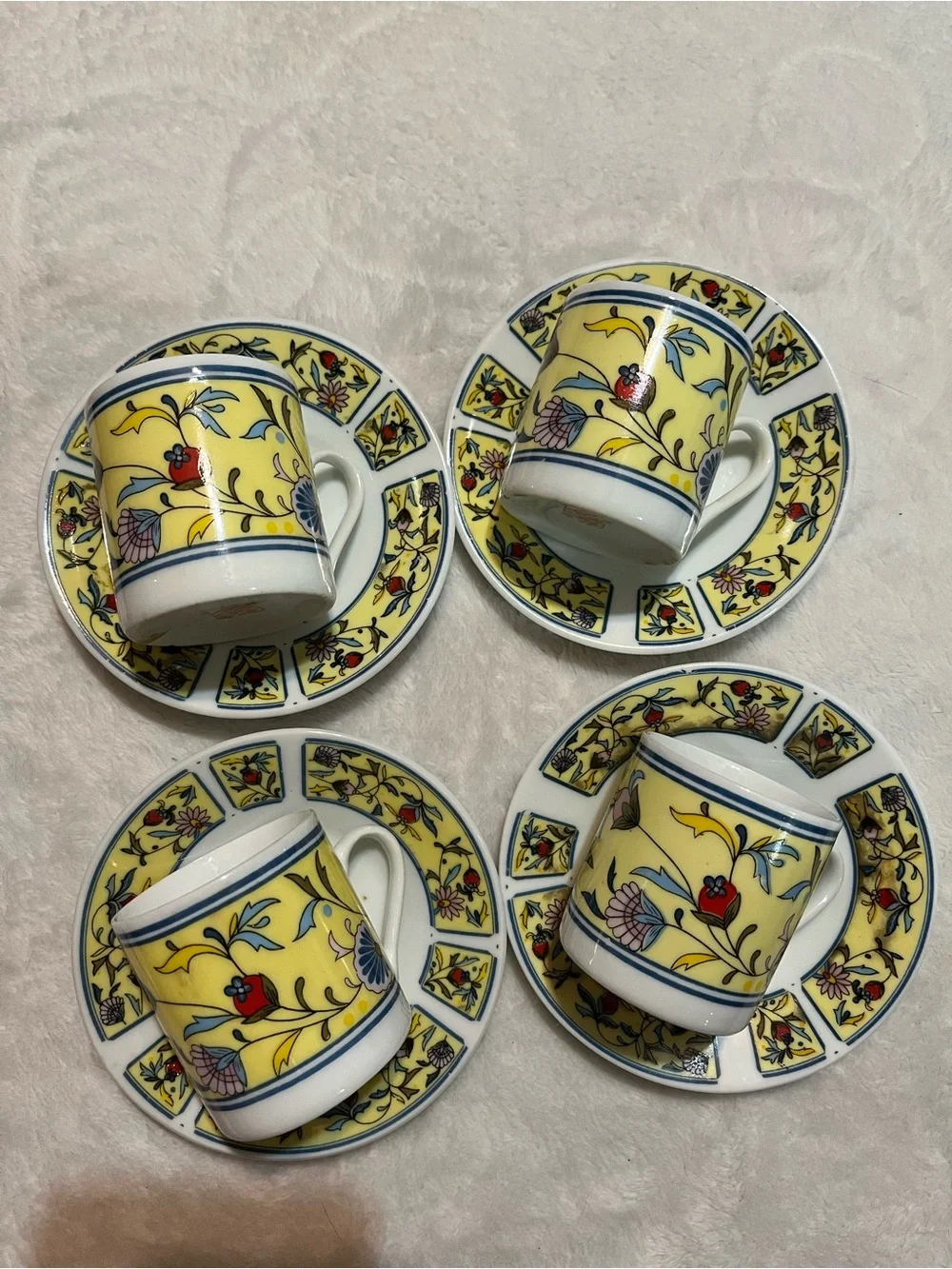 Imperial fine china demitasse 8 piece cups and saucers set